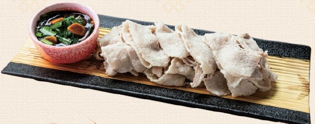 Poached Pork with Special Sauce, Garlic Chives & Garlic